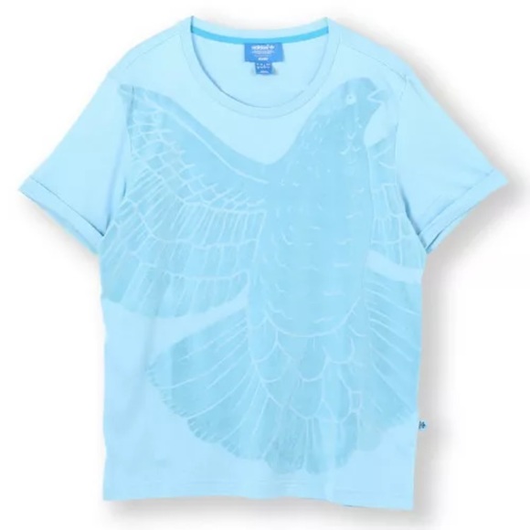 ADIDAS OG Rita Ora Boyfriend BLUE Tee Shirt Sz S - Picture 2 of 4